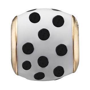 Christina Collect gullbelagte Spots of Dream Hvit ball med svarte prikker i perlemor, modell 623-G110